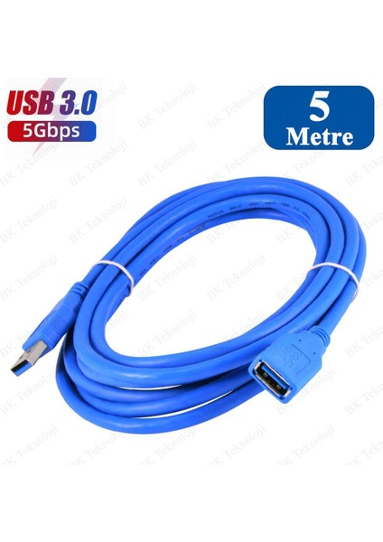 Yüksek Hızlı USB 3.0 Uzatma Kablosu Erkek - Dişi 5 Metre fırsatları
