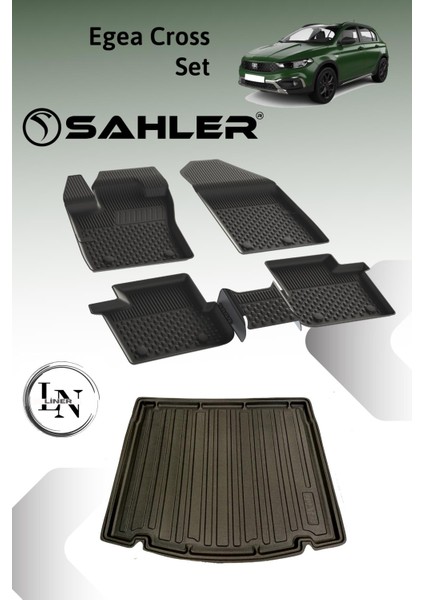 Fiat Egea Cross Sahler Paspas liner 3D bagaj havuzu Set