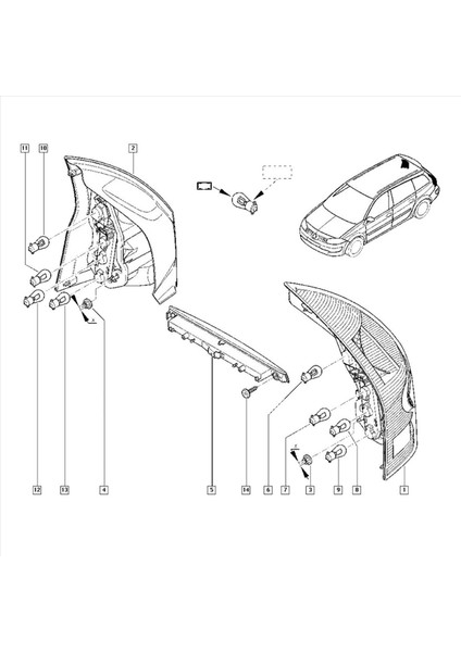 2x 8200175538 Araba Renault Megane Için Üçüncü Fren Işığı Mk2 Mk2 Mk Iı 2003-2008 Arka Kuyruk Işığı LED Üçüncü Durdurma Lambası (Yurt Dışından)