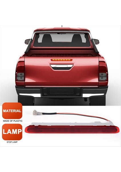 2pcs Dinamik Üçüncü 3 Fren Işığı Toyota Hilux Revo Vigo 2015 2017 2017 2018 Kırmızı Kabuk (Yurt Dışından) indirimleri