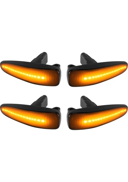 Mitsubishi Lancer Evo x Mirage Outlander Sport 11-20 Için 2x Füme Lens Amber Tam LED Dinamik Ön Yan Işaretli Işıklar (Yurt Dışından)