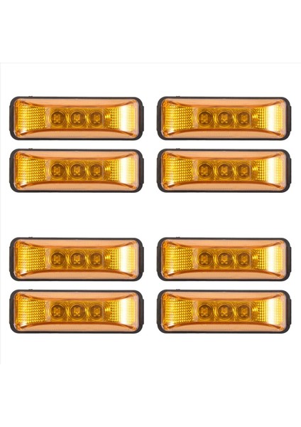 8pcs 24V 3 9inch 3 LED Kamyon Römorku Amber Işık Ön LED Yan Işaretçi Işıkları Açıklama Göstergesi Lamba Su Geçirmez (Yurt Dışından)