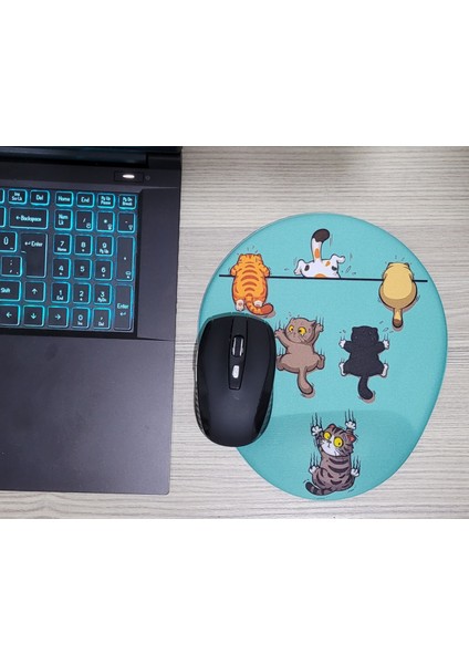 Kaçan Kediler Baskılı Mouse Pad Bilek Destekli fiyatları