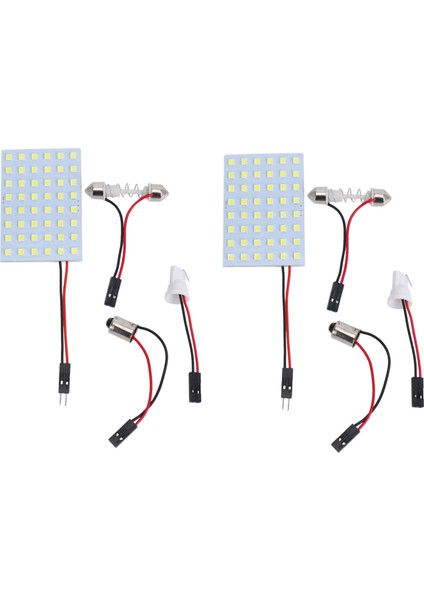 2x Beyaz 1210 Smd 48 LED Araba Iç Kubbe Işık Paneli W T10 BA9S Festoon (Yurt Dışından)