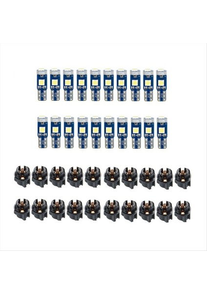 20PCS T5 Araba Gösterge Paneli Paneli Göstergesi Göstergesi Için LED Işıklar 3030-3SMD Işık Değiştirme Bükümlü Kilidi - Yeşil (Yurt Dışından)