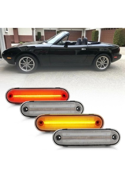 4pcs/set LED Yan Işaretleyici Işığı Temiz Lens Ön Arka Dönüş Sinyali Işıkları Mazda Mx-5 Mx5 Miata Için Yanıp Sönen Lamba 1990-2005 (Yurt Dışından) modelleri