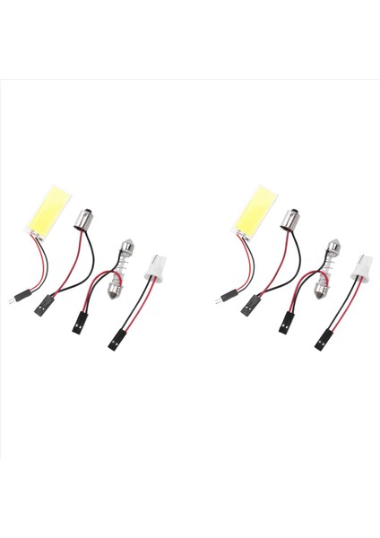2x T10 501 W5W BA9S Festoon Dome Iç 36 LED Cob Adaptör Paneli Ampul DC12V Saf Beyaz (Yurt Dışından)