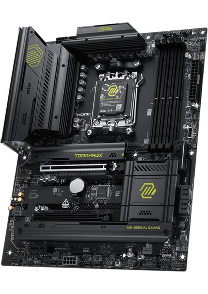 Msı MB Mag B850 Tomahawk Wıfı Am5 Ddr5 8200MHZ(OC) HDMI 3x M.2 USB 20GBS 5g Lan Wı-Fı 7 Atx modelleri