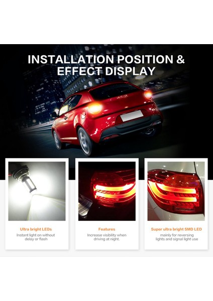 4pcs LED 1157 LED Ampul P21/5W BAY15D LED 33SMD 5730 Yonga-2pcs Xenon White &amp 2pcs Amber (Yurt Dışından) indirimleri