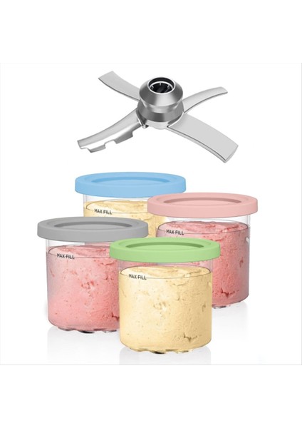 Ninja Creami Için Yedek Kürek Bıçağı + Bardaklar ve Kapaklar (Yurt Dışından) fiyatları