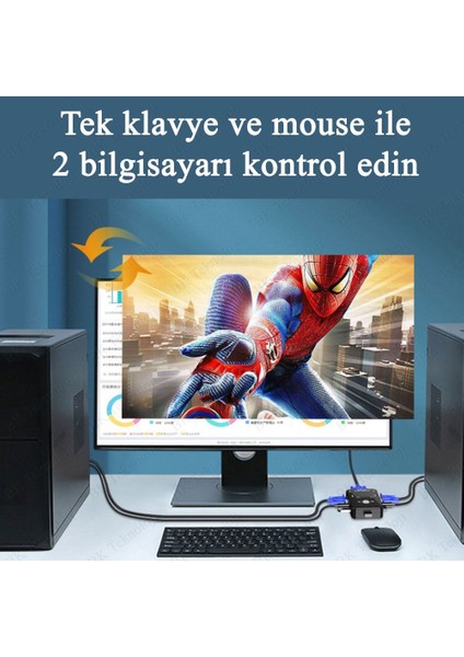 2 Giriş 1 Çıkış 2 Port USB 2.0 Manuel Vga+Usb Kvm Switch indirimleri