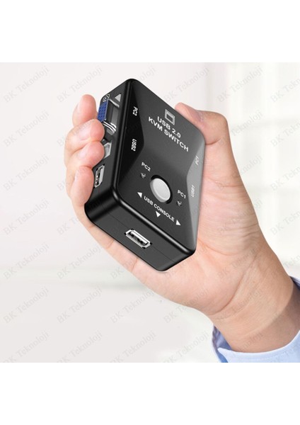 2 Giriş 1 Çıkış 2 Port USB 2.0 Manuel Vga+Usb Kvm Switch