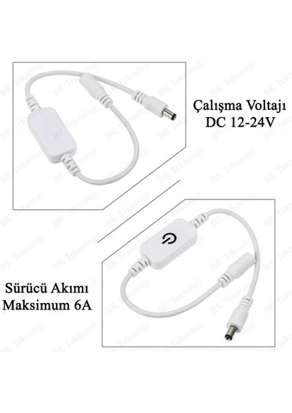 Dc 12V-24V Şerit LED Dokunmatik Dimmer Parlaklık Kontrolü LED Dimmer Anahtarı fırsatları