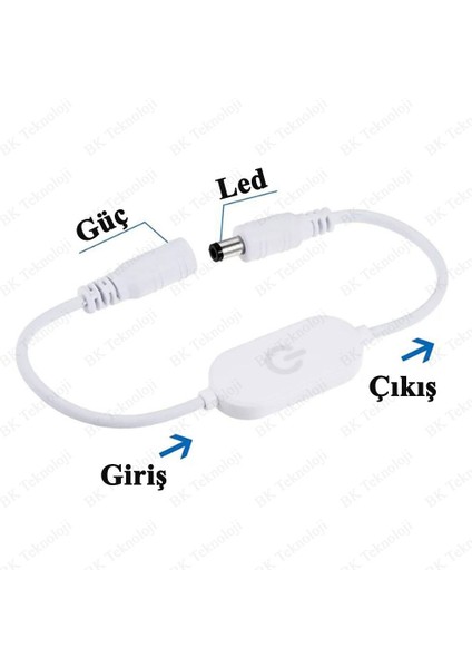 Dc 12V-24V Şerit LED Dokunmatik Dimmer Parlaklık Kontrolü LED Dimmer Anahtarı