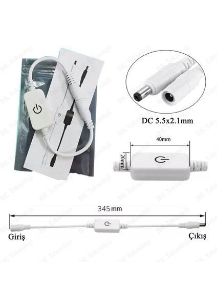 Dc 12V-24V Şerit LED Dokunmatik Dimmer Parlaklık Kontrolü LED Dimmer Anahtarı