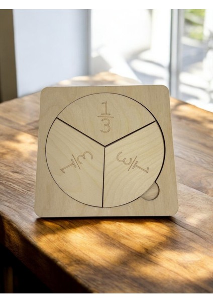 Ahşap Kesir Dairesi, Kesirli Sayı Öğrenme, Kesirli Sayılar, Tam/yarım/çeyrek Kavramlarını Öğrenme fiyatları