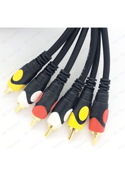 3rca Erkek 3 Rca Erkek Kompozit Ses Video Av Kablosu - 20 Metre indirimleri
