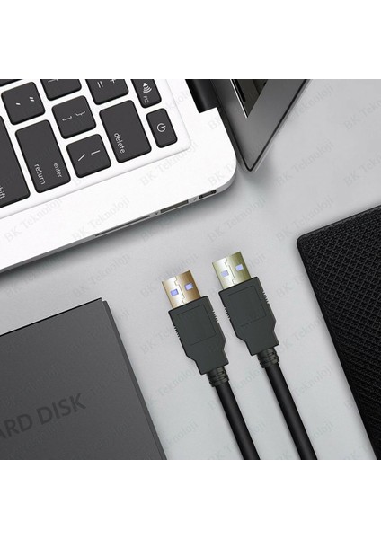 Yüksek Hızlı USB 3.0 Erkek-Erkek Data Kablosu 1 Metre