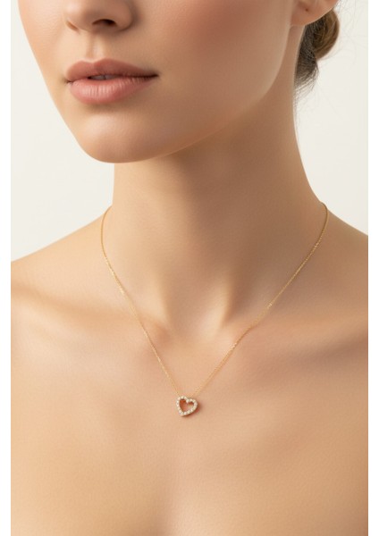 Kalpli Figürlü Zirkon Taşlı 14 Ayar Altın Kolye modelleri