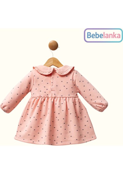 Kız Bebek Lisanslı Kalpli Desenli Pembe Kışlık Elbise 325479 fiyatları