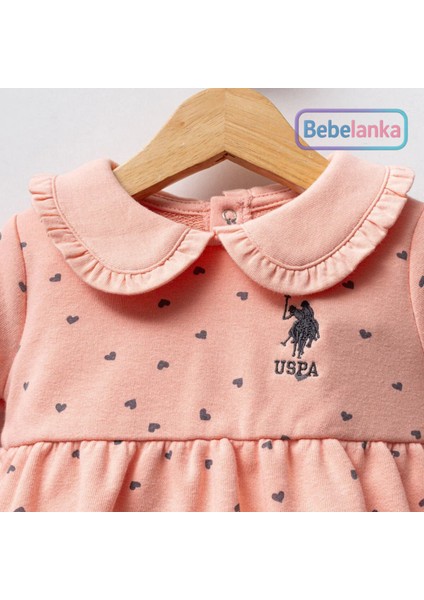Kız Bebek Lisanslı Kalpli Desenli Pembe Kışlık Elbise 325479 modelleri