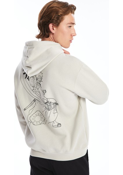 Yeni Sezon Uzun Kollu One Piece Baskılı Erkek Kalın Hoodie