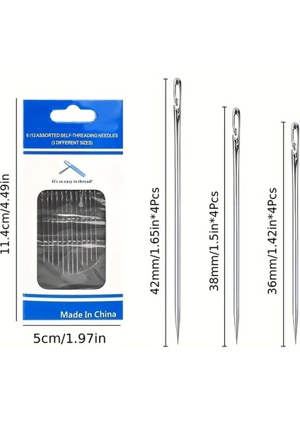 12 Kolay Iplik Geçirilen Iğne Seti ( Lisinya ) fırsatları