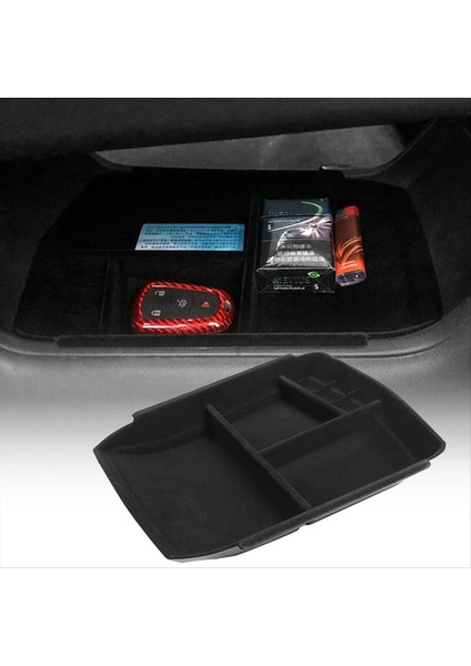 Cadillac Için Merkez Konsol Alt Depolama Tepsisi Xt5 2016-2023 Xt6 2020-2023 Flocked Organizer Saklama Kutusu Aksesuarları (Yurt Dışından) fırsatları