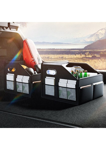 Araba Bagaj Organizatör Katlanır Otomatik Bagaj Depolama Kutusu Çok Bölmeli Depolama Kutuları Araba Içi Için Yırtılıyor (Yurt Dışından) fırsatları