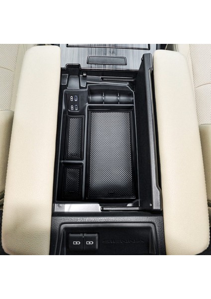 Toyota Sienna 2021 2022 Aksesuarlar Için Orta Konsol Organizatör Tepsisi Siyah Kaymaz Paspaslı Depolama Kutusu Ekleme Kutusu (Yurt Dışından) indirimleri