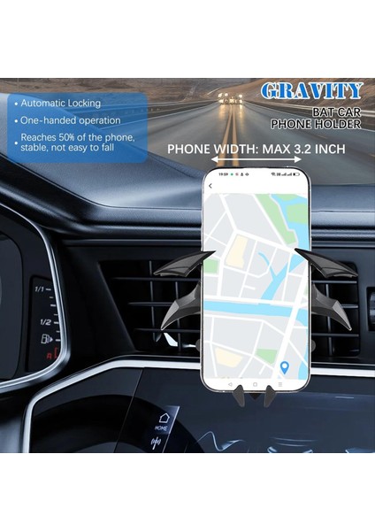Bat Wings Araba Telefon Tutucu Araba Için Yarasa Telefon Tutucu Araba Havalandırıcı Telefon Tutucu Montajı Evrensel Hava Havalandırma Cep Telefonu Tutucu (Yurt Dışından) modelleri