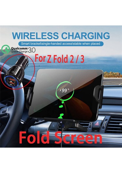 15W Qi Kablosuz Araç Şarj Cihazı Montaj Tutucu Samsung Galaxy Z Kat 3 2 iPhone 13 12 Max Huawei Mate x (Yurt Dışından) fiyatları