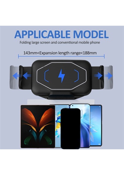 15W Qi Kablosuz Araç Şarj Cihazı Montaj Tutucu Samsung Galaxy Z Kat 3 2 iPhone 13 12 Max Huawei Mate x (Yurt Dışından) indirimleri