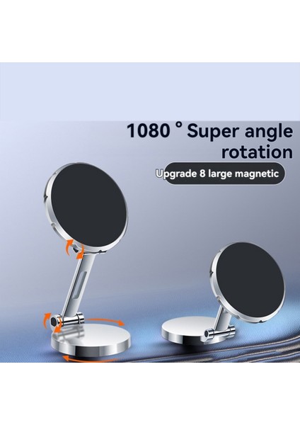 Araba Için Manyetik Telefon Tutucusu Montajı 1080 ° Döndürme iPhone Için Manyetik Araç Montajı 15/14/13/12 Serisi (Gümüş) (Yurt Dışından) fiyatları