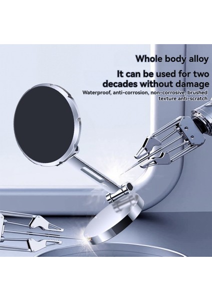 Araba Için Manyetik Telefon Tutucusu Montajı 1080 ° Döndürme iPhone Için Manyetik Araç Montajı 15/14/13/12 Serisi (Gümüş) (Yurt Dışından) modelleri