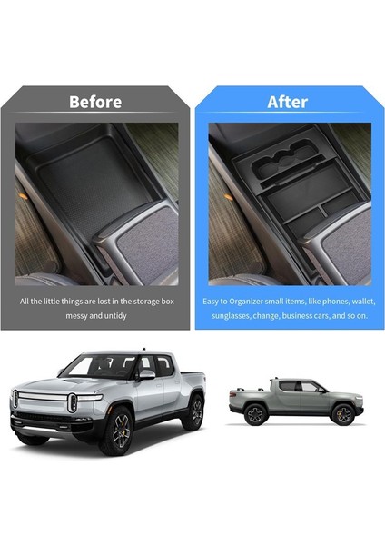 Merkez Konsol Organizatörü Rivian R1T R1S 2022 2023 Aksesuarları Için Alt Saklama Kutusu Organizatörü (Yurt Dışından) fiyatları