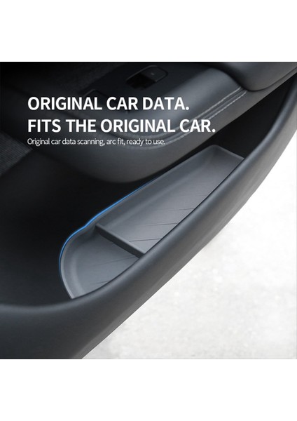 Tesla Model S Kapı Yan Depolama Kutusu Araba Kapı Kolu Şemsiye Tepsisi Organizatör Su Geçirmez Silikon Pad Siyah (Yurt Dışından) modelleri