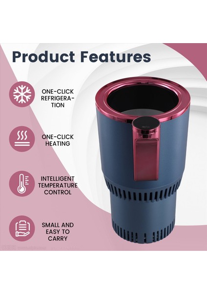 12V Araba 2 Arada 1 Isıtma Kupası Isıtıcı Soğutucu Kupa Akıllı Kupa Tutucu Dijital Ekran Sıcaklık Içecekleri Tutucuları Mavi (Yurt Dışından) fırsatları