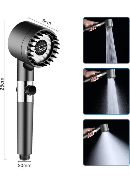 Yüksek Basınçlı Duş Başlığı 3 Kademeli Ultra Basınçlı Su Tasarruflu Başlık | Banyo Duş Başlığı fiyatları