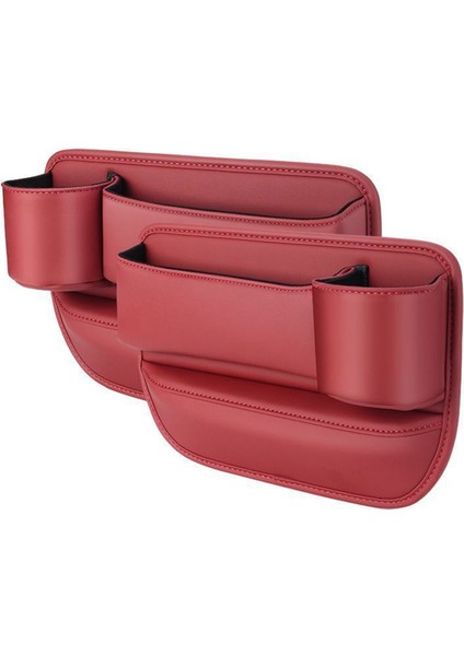 Araba Deri Fincan Tutucu Çanta Bardak Tutucu ile Araba Koltuğu Saklama Kutusu Araba Deri Bardak Tutucu Çanta Kırmızı (Yurt Dışından)