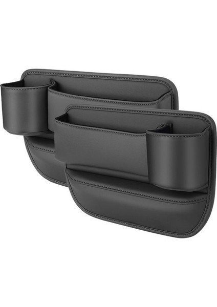 Araba Deri Fincan Tutucu Çanta Bardak Tutucu ile Araba Koltuğu Saklama Kutusu Araba Deri Bardak Tutucu Çanta Siyah (Yurt Dışından)