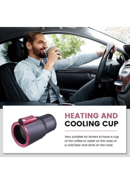 12V Araba 2 Arada 1 Isıtma Kupası Isıtıcı Soğutucu Kupa Akıllı Kupa Tutucu Dijital Ekran Sıcaklık Içecekleri Tutucular Mor (Yurt Dışından) modelleri