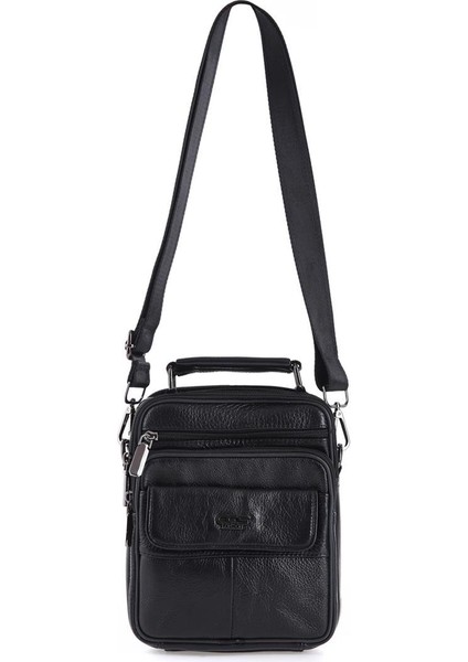 31454 Erkek Hakiki Deri Omuz Askılı El Çantası