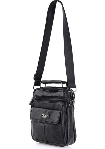 31454 Erkek Hakiki Deri Omuz Askılı El Çantası