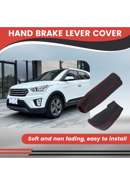 Hyundai Için Deri Kapaklar Creta IX25 2017-2019 Vites Head Vardiyalı Knob Kapak Dişli Vardiyası Kapağında Araba Handbrake (Yurt Dışından) modelleri