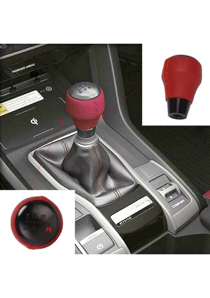 6 Hızlı Araba Dişli Vites Düğmesi Çubuk Topu Kafa Değiştirme Kolu Honda Civic Type R 2017-2019 08U92-TEA-110 (Yurt Dışından) modelleri