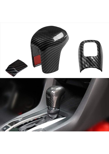 Honda Için 6x 10 Civic 2016-2020 Araç Karbon Fiber Dişli Vites Değiştirme Kovası Kapak Kolu Trim Değiştirme Kafa Çıkartma Aksesuarları (Yurt Dışından) fiyatları