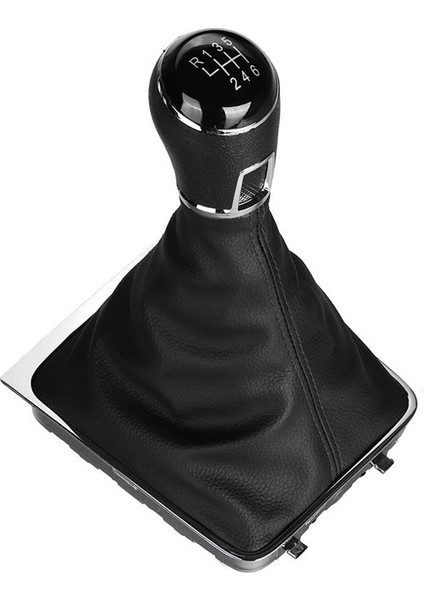 6 Hızlı Dişli Vites Düğmesi Yürüyüşü Önyükleme Kapağı Pu Deri For-Passat 3c B6 3c2 3c5 2005-2011 (Yurt Dışından)