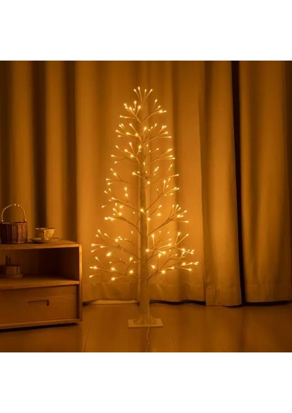 1.5 Metre 232 Led'li Beyaz Yılbaşı Ağacı White Christmas Tree Noel Ağacı LED Işıklı Ağacı 150CM