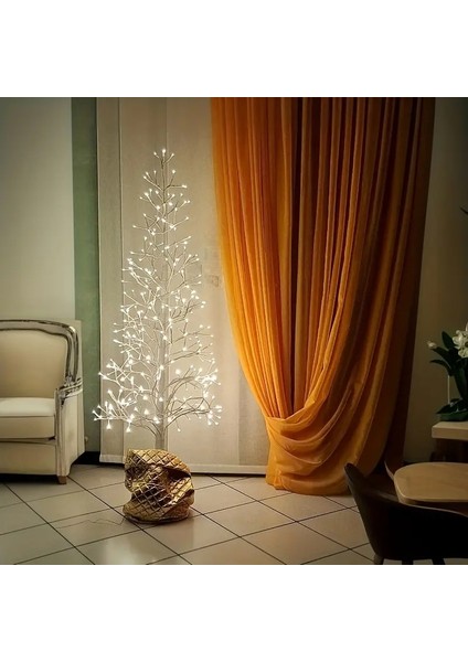1.5 Metre 232 Led'li Beyaz Yılbaşı Ağacı White Christmas Tree Noel Ağacı LED Işıklı Ağacı 150CM modelleri